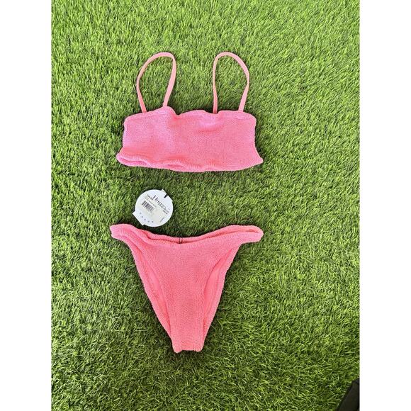 Hunza G Gigi Bikini Set Bubblegum Pink Resort NWT - Picture 2 of 7